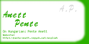 anett pente business card